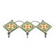 Forest Green  And Yellow Floral Tiles Hooks